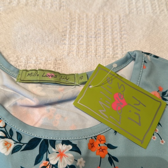 NWT MILLIE LOVES LILY Mini Garden Pocket A-Line Dress &Stripe Leggings. - Picture 3 of 10